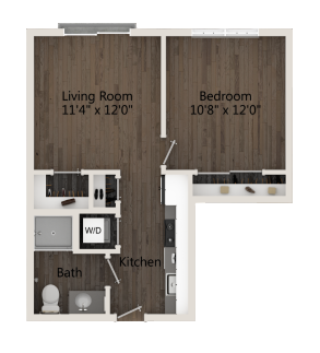 the floor plan for a two bedroom apartment at The 